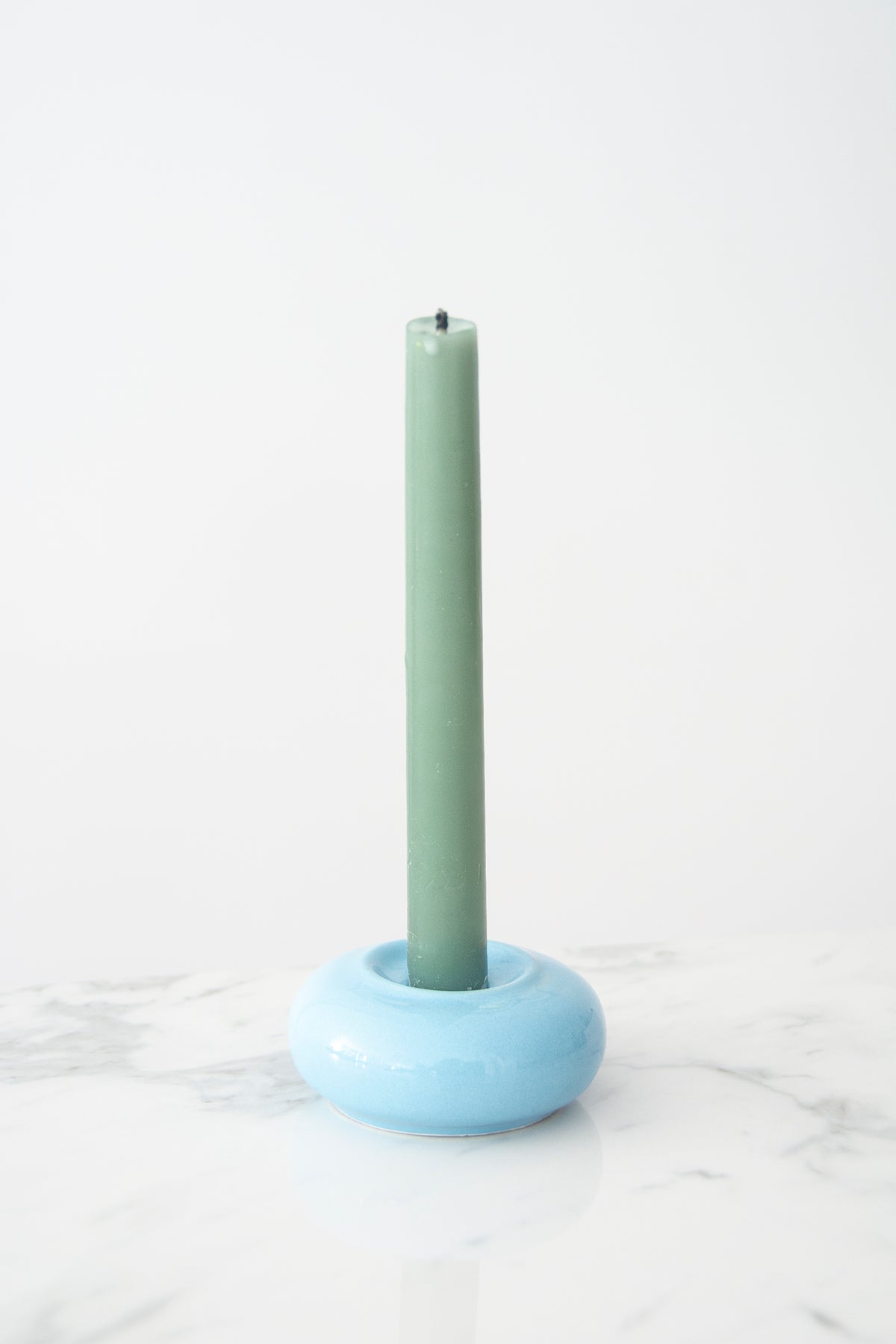 Blue Donut Candle Holder