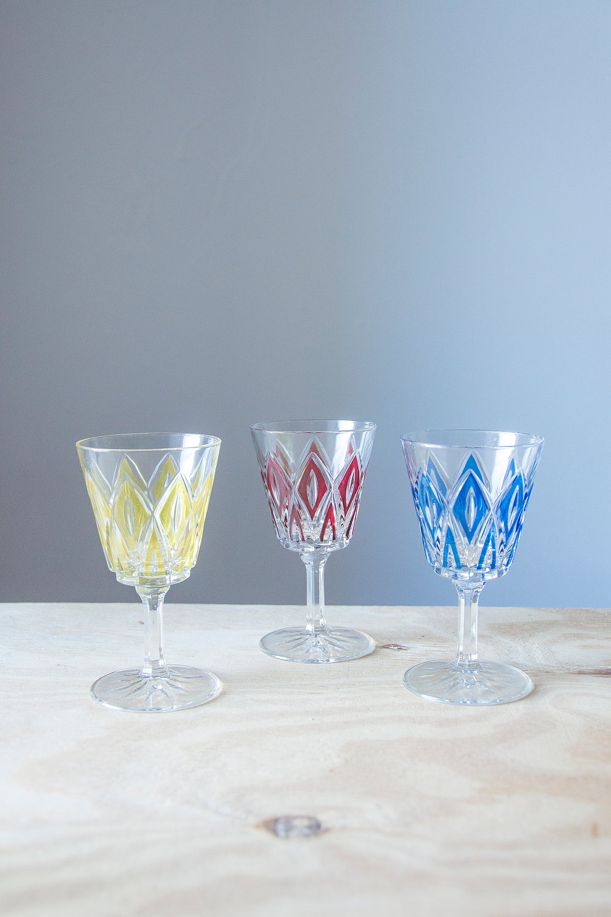 Harlequin Wine Glasses, Set of 6