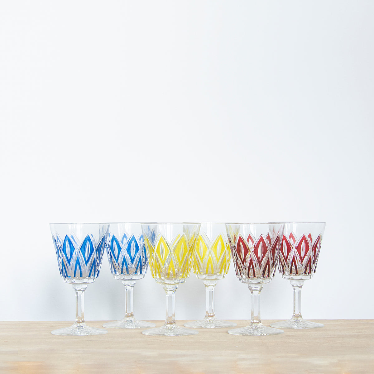 Harlequin Wine Glasses, Set of 6