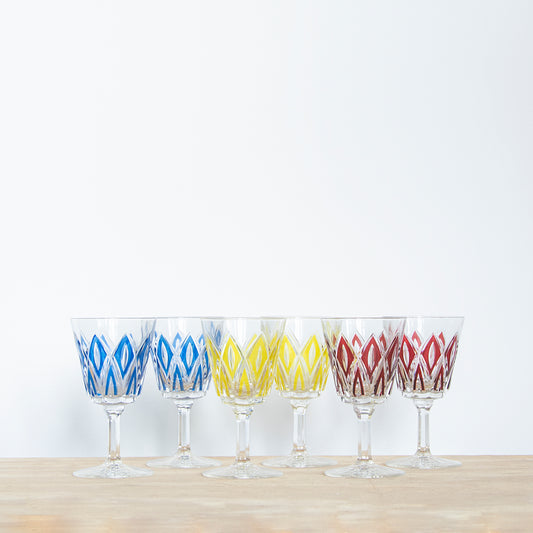 Harlequin Wine Glasses, Set of 6