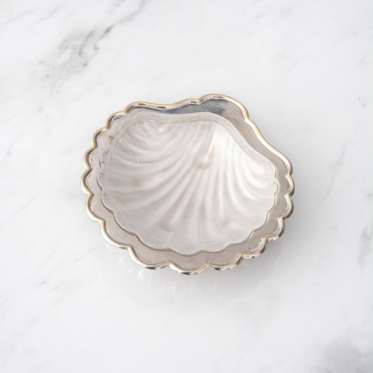 Antique Scallop Butter Dish