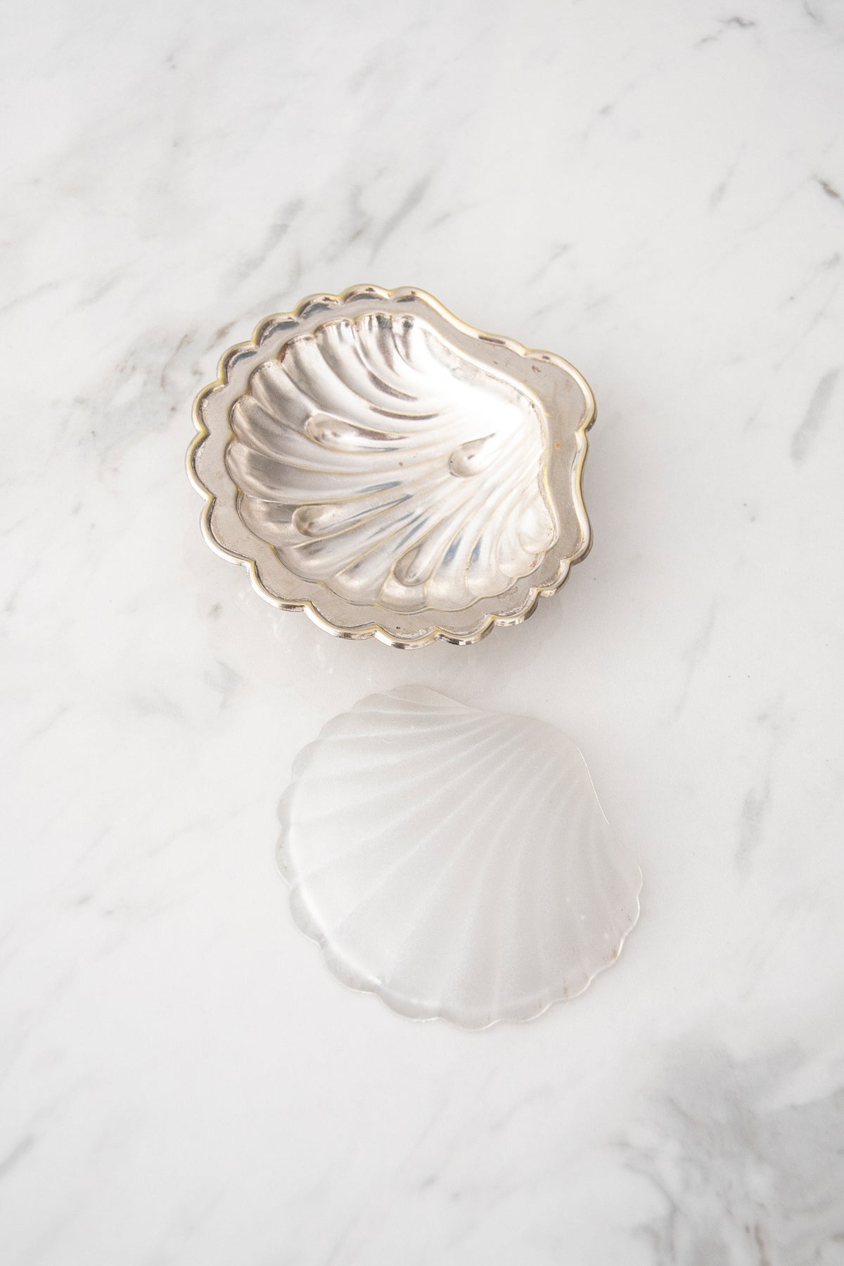 Antique Scallop Butter Dish