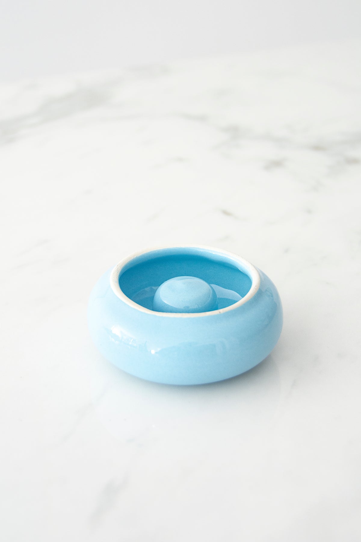 Blue Donut Candle Holder