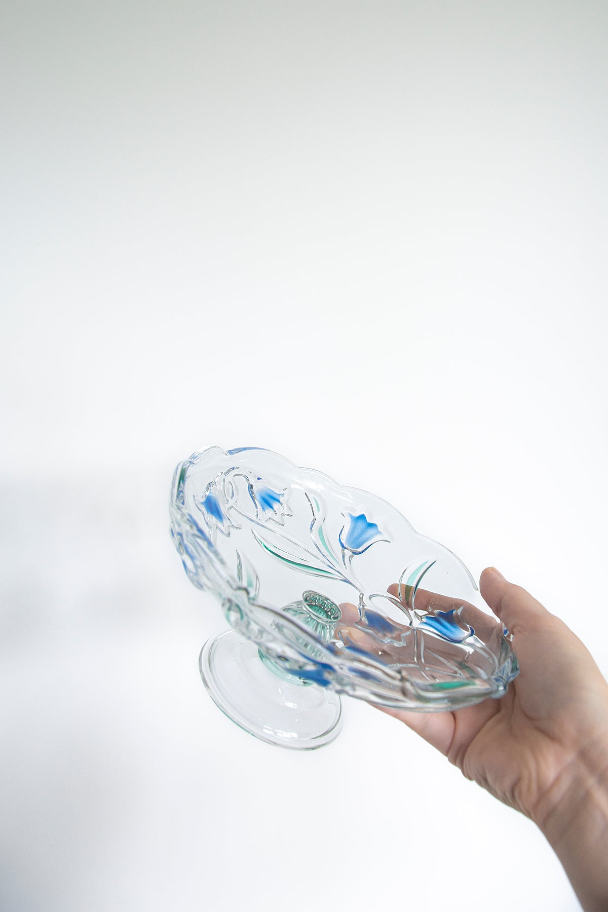 Bluebells Footed Serving Platter