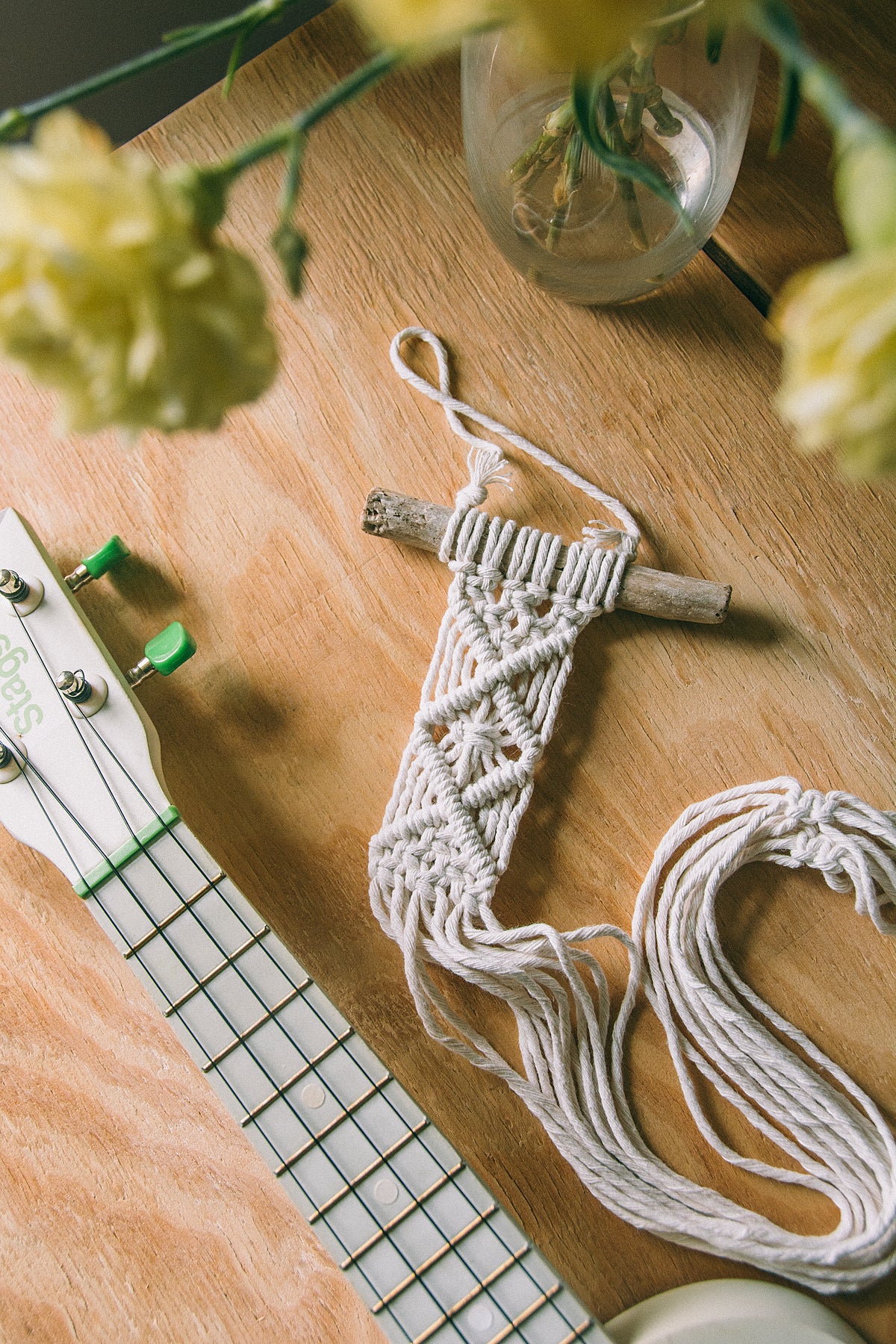 Boho ukulele hanger