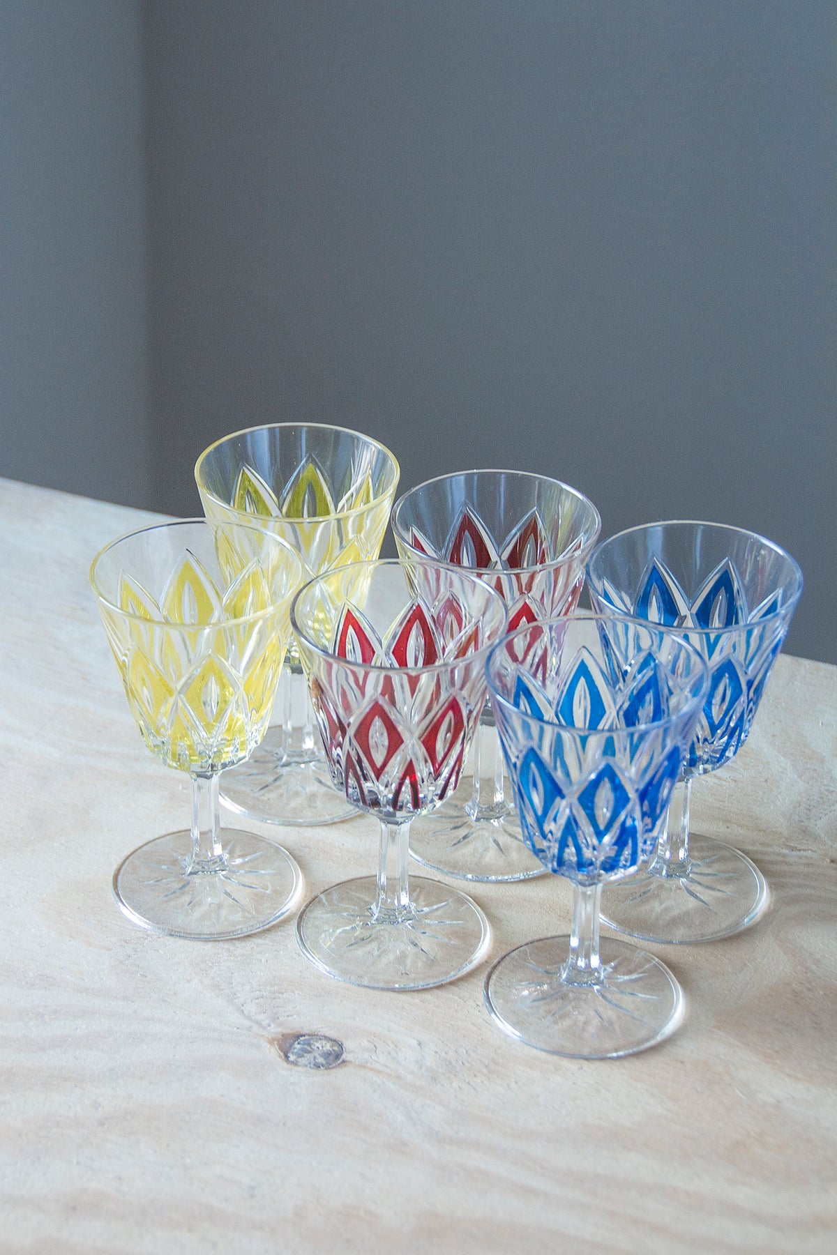 Harlequin Wine Glasses, Set of 6