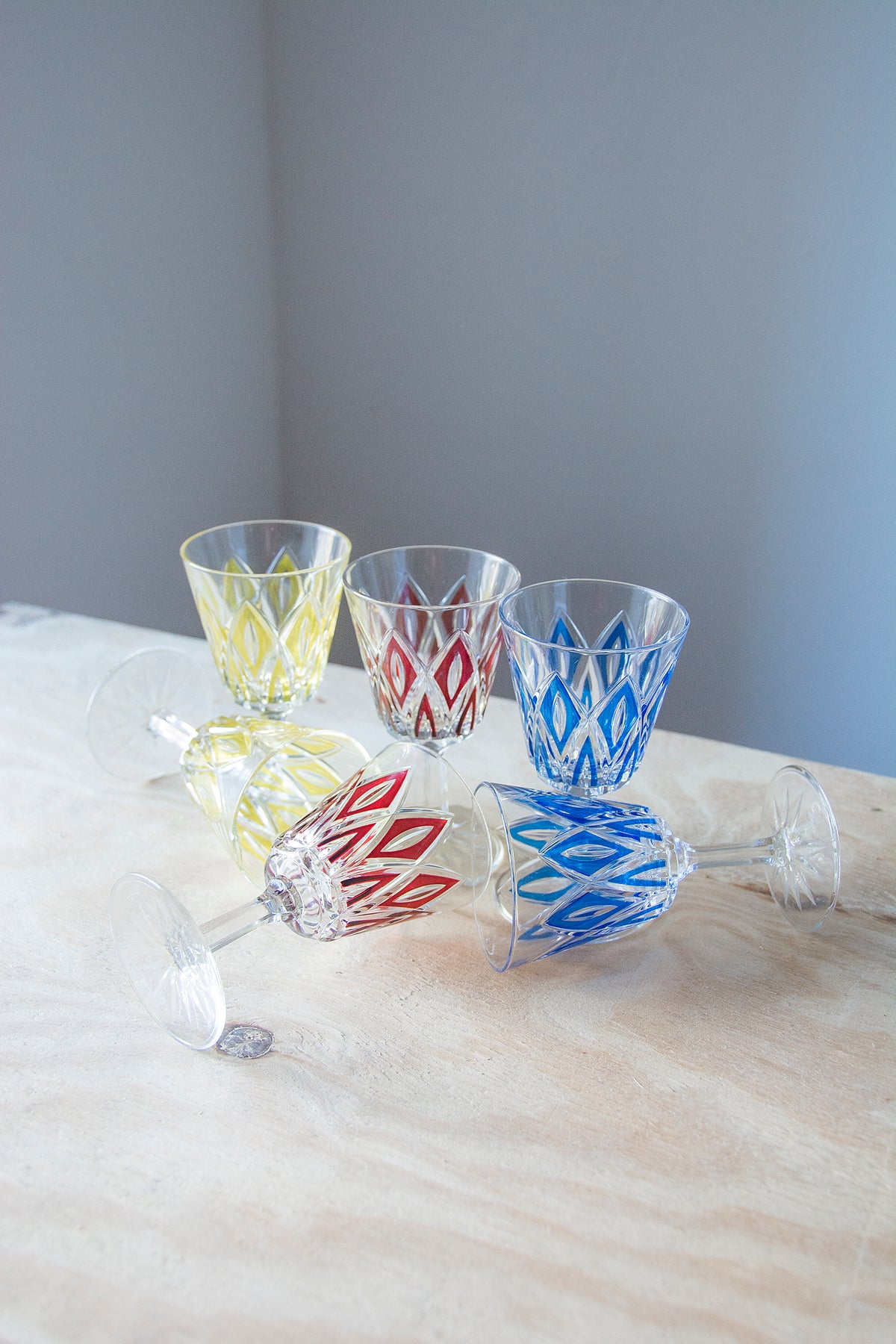 Harlequin Wine Glasses, Set of 6