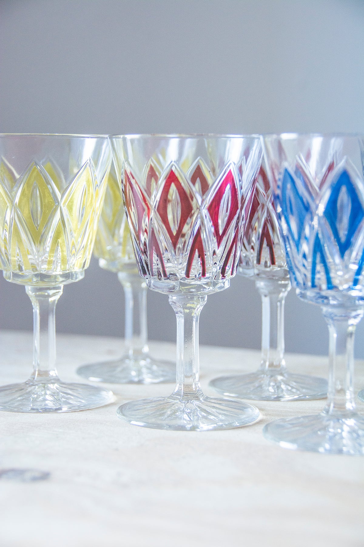 Harlequin Wine Glasses, Set of 6