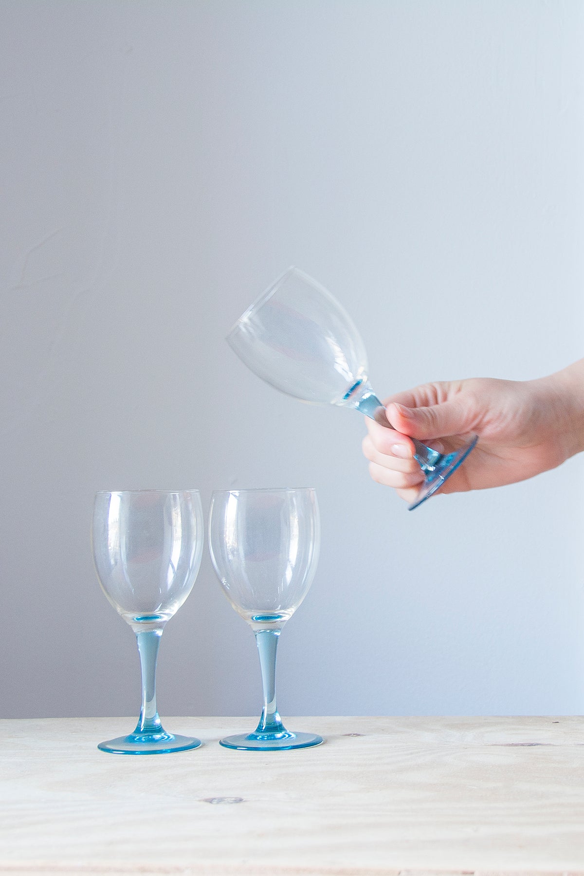 Sky Blue Wine Glasses