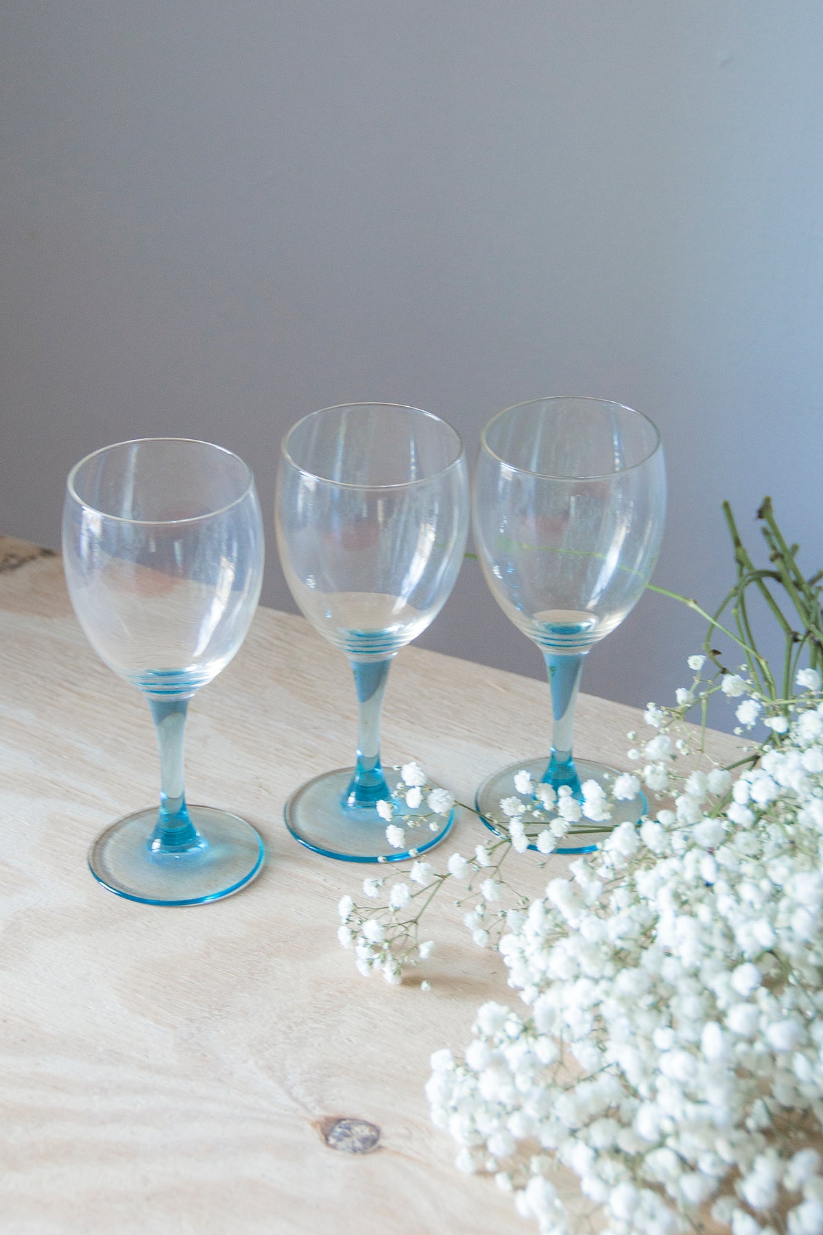 Sky Blue Wine Glasses
