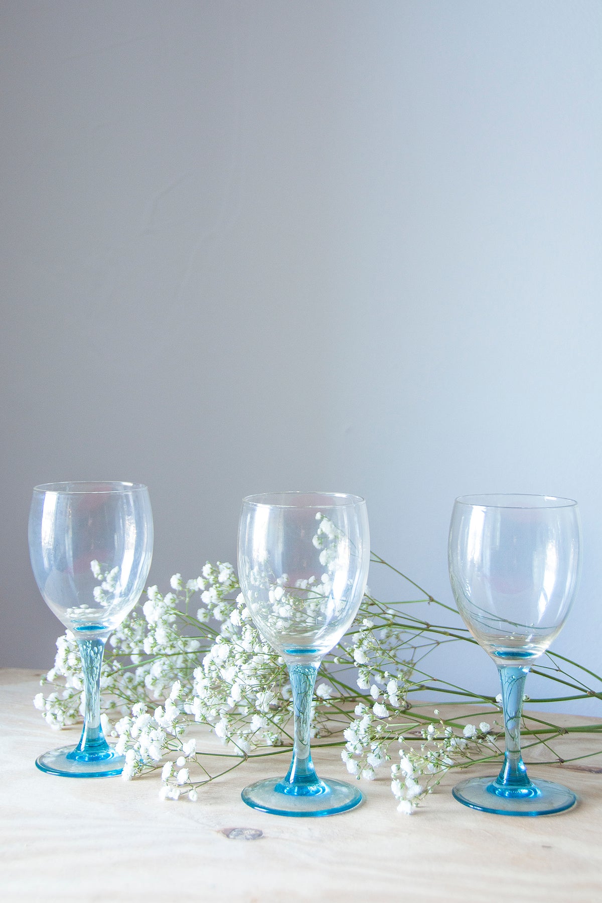 Sky Blue Wine Glasses