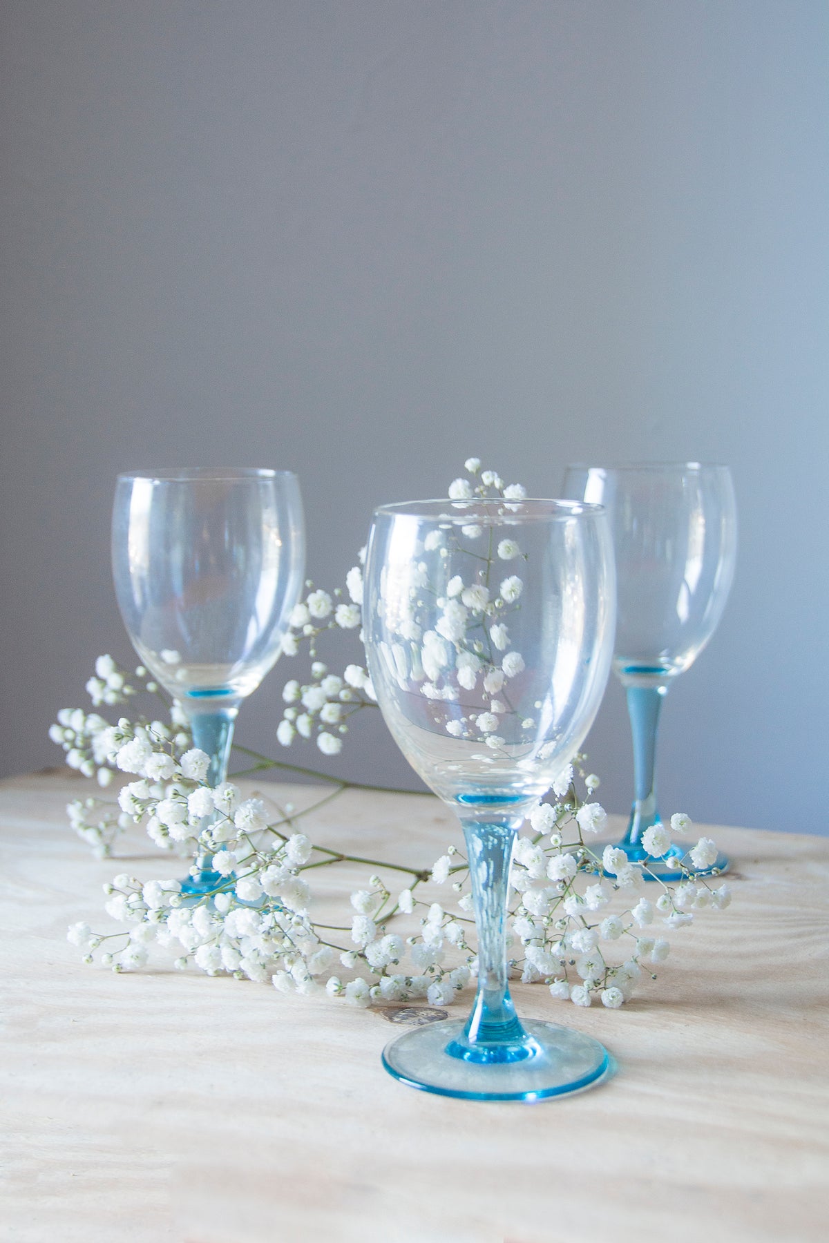 Sky Blue Wine Glasses