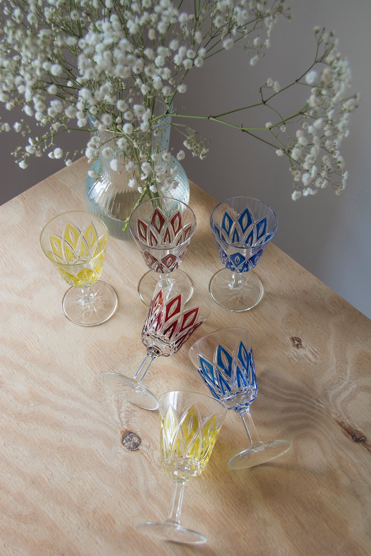 Harlequin Wine Glasses, Set of 6